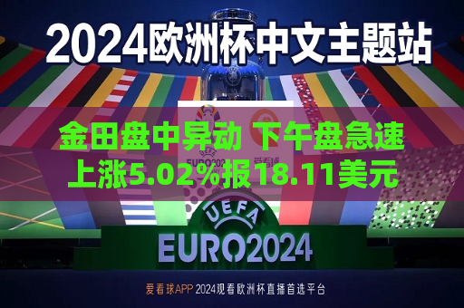 金田盘中异动 下午盘急速上涨5.02%报18.11美元  第1张
