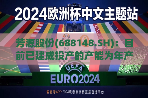 芳源股份(688148.SH)：目前已建成投产的产能为年产8.6万吨三元前驱体和1万吨锂盐产品