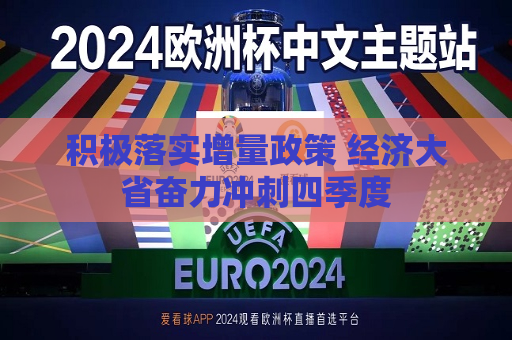 积极落实增量政策 经济大省奋力冲刺四季度  第1张