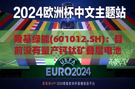 隆基绿能(601012.SH)：目前没有量产钙钛矿叠层电池的计划