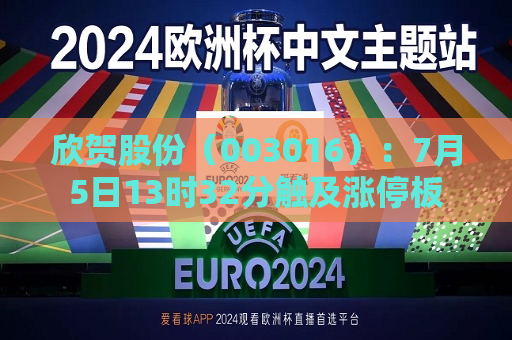 欣贺股份（003016）：7月5日13时32分触及涨停板