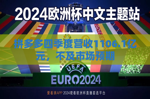拼多多四季度营收1106.1亿元，不及市场预期  第1张