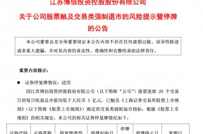 *ST博信触及退市指标，1月17日起停牌