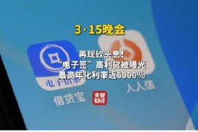 视频|央视315：“砍头息”再现！电子签放款人竟不是活人 涉及人人信、借贷宝平台