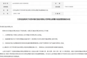 江苏证监局对苏州银行出具警示函