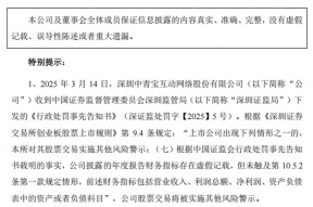 中青宝、华闻集团均公告称，将被实施其他风险警示