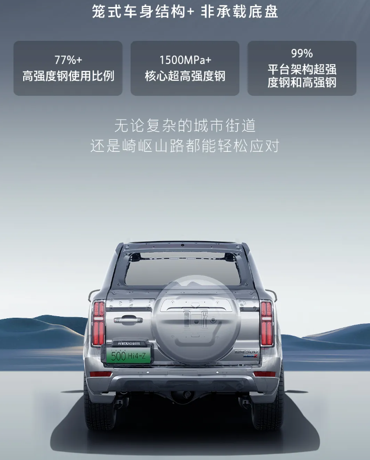 长城坦克 500 Hi4-Z 汽车上市：201km 纯电续航、163kW 直流充电，售价 36.38 万元  第3张