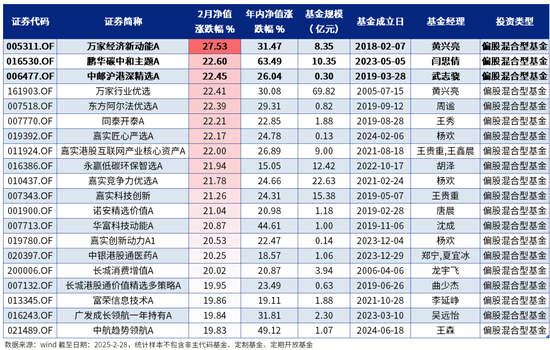 2月绩优基金|股混基金年内更高涨幅超63%  第7张