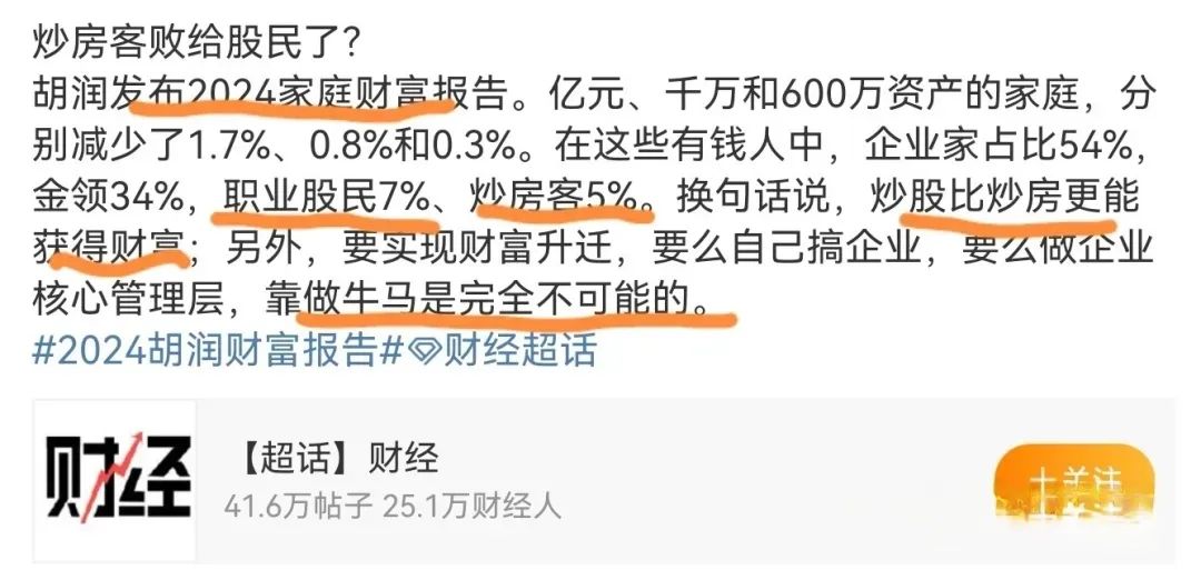 中国超高净值家庭中，职业股民占比14%  第1张