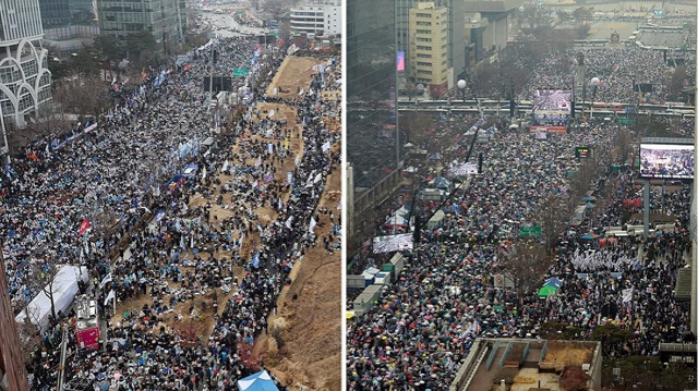 尹锡悦获释第二天，韩国大批民众在首尔市中心 *** ，组织方预计10万人参加  第1张