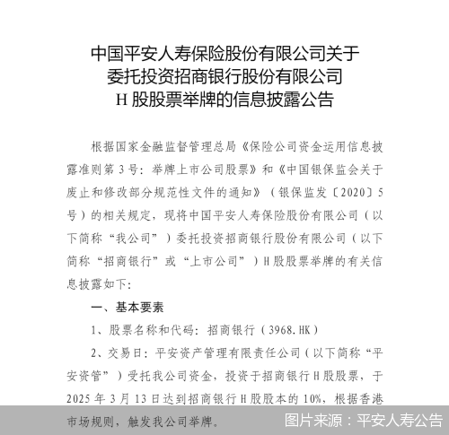 梅开二度！平安人寿再次举牌招商银行H股  第1张